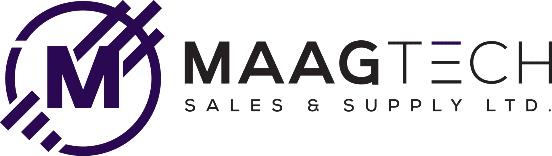 A green background with black letters that say maag sales & service.