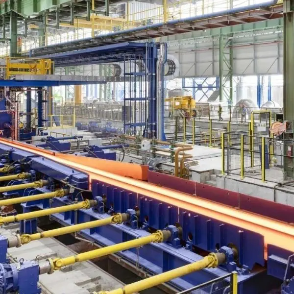 A factory with a large amount of steel in it