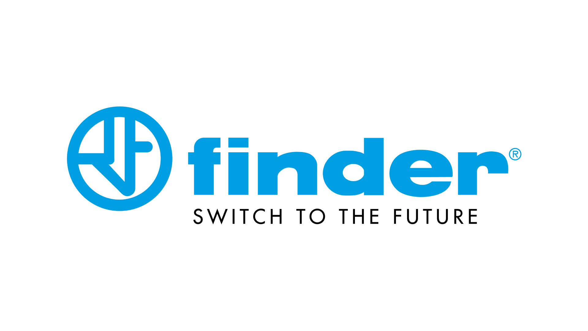 A blue and white logo of finder