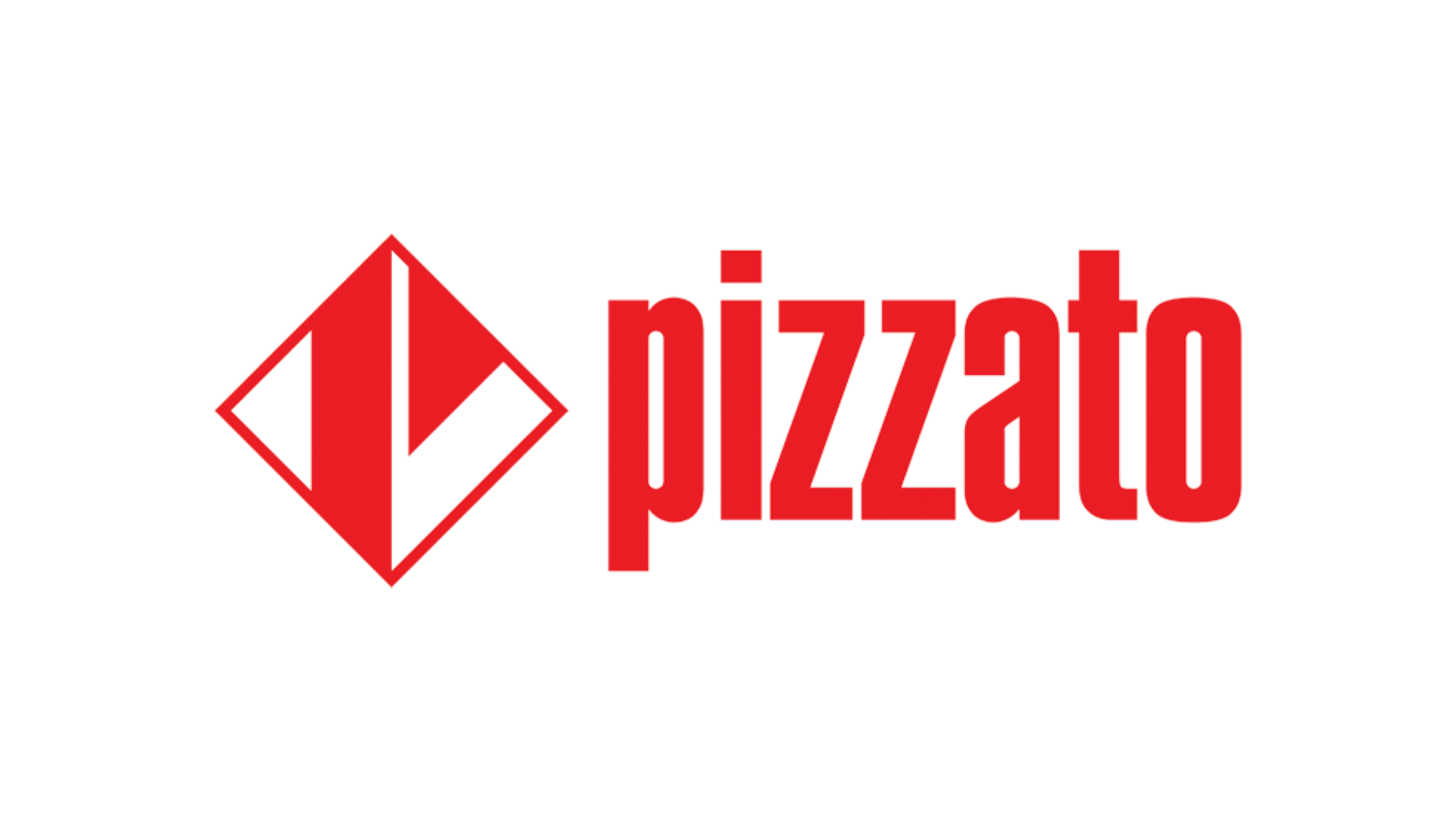 A red and white logo of pizzato