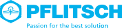 PFLITSCH blue logo and slogan
